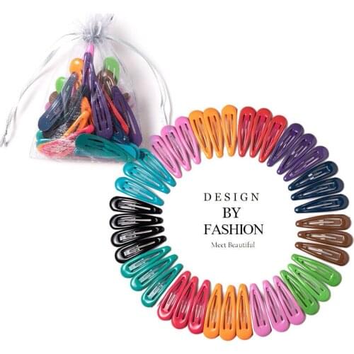 10/20/40Pc/Lot Kawaii Kids Hair Clips For Girls Fashion Women Hair Accessories Snap Barrettes Candy Color Hairpins Clip For Hair