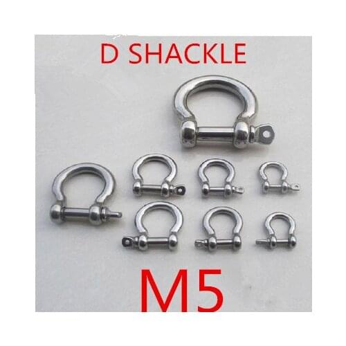 10pcs/lot M5 5mm Stainless Steel BOW shackle Steel Buckle For Paracord Bracelet Steel Buckle