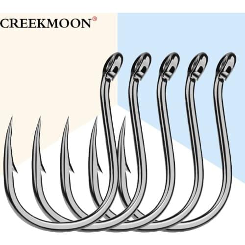 100pc Fish Hook Brand Strong High-carbon Steel Series Jig Hook Carp Fishing Hook Saltwater Bass 1/0#-6/0# Jighead Hooks Pesca