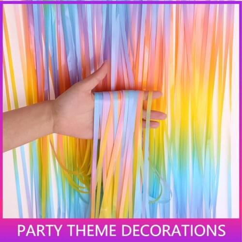 2 Pack 1*2M Rainbow Sequin Backdrop Foil Fringe Tinsel Curtain Birthday Party Rain for Wedding Wall Anniversary Decoration
