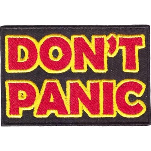 2018 fashionable Letter Slogan DON'T PANIC Badge Embroidery patch diy clothing patch applique blossom DIY Accessory Sewing Suppl