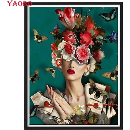Abstract Flower Woman Diamond Painting 5D Embroidery Mosaic Diy Cross Stitch Home Decoration Full Square Round Drill Sale