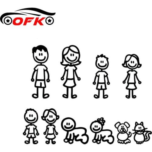 Car Stickers Interesting Family Covering The Body of Fashion Styling Decals Cartoon Creativity Personality PVC,20cm*15cm