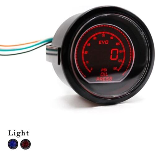 2 inch 52mm Car Oil Pressure Gauge 0~150 Psi Blue + Red LED 12V Auto Fuel Press Meter Automobile Gauges with Sensor