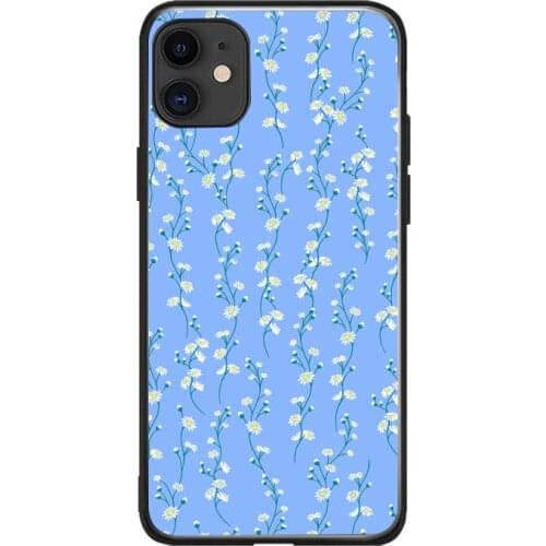 Phone cover cases for iphone 6 6S 7 8 Plus X Xs XR 11 12 MINI Pro Max 5 5S SE 2020 Soft Silicone TPU Blue daisy flowers