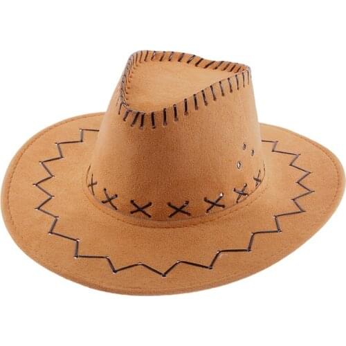 Childrens cowboy straw hat rider hat summer wide-brimmed sun hat casual chicken skin fleece cowboy hat wholesale