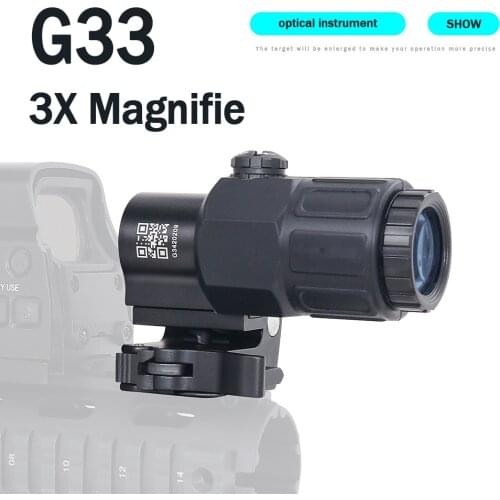 G33 G43 3X Magnifier with Flip-to-side QD Mount 558 Red Dot Holographic Sight