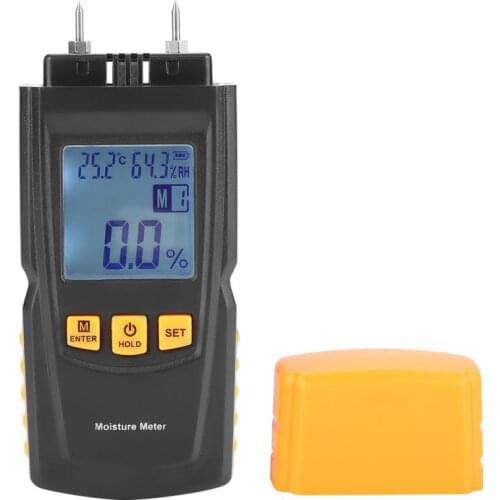 GM610 Intelligent Wood Moisture Meter Digital LCD 2 Pin Wood Moisture Meter Tester Timber Hygrometer Humidity Detector
