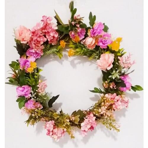 Hydrangea Door Wreath Wall Hanging Artificial Flower for Front Door Party Wedding Farmhouse Decor