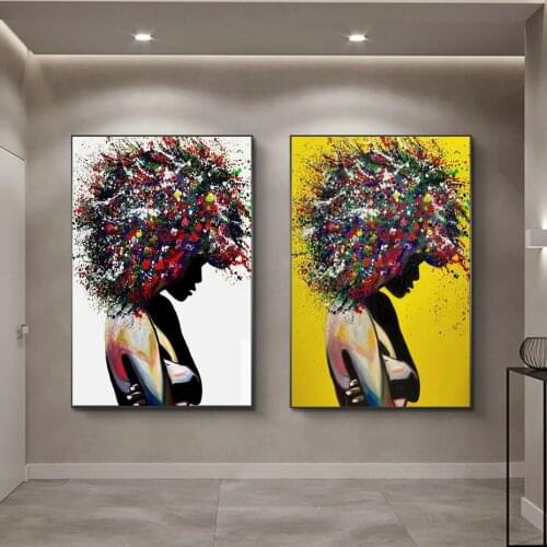Graffiti Art Of Black Woman Canvas Paintings On the Wall Art Posters And Prints African Woman Modern Art Picture Home Wall Decor