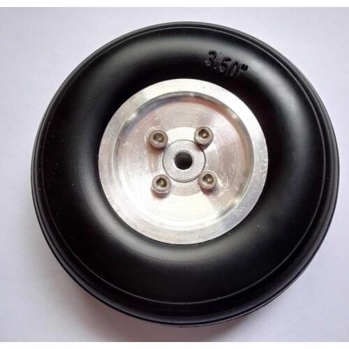 RC Airplane PU wheel with Dia-Casting Aluminum hub 3.5''/89mm