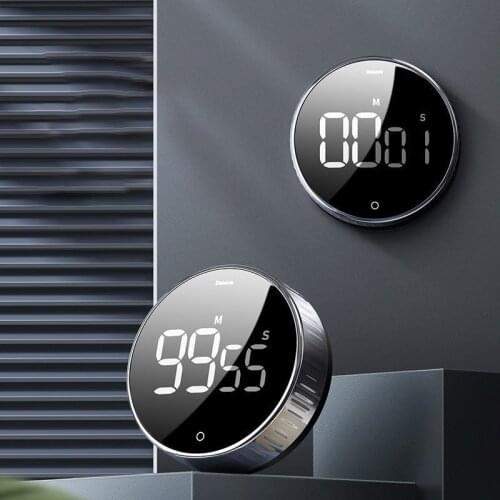 Baseus Kitchen Timer Digital Timer Manual Countdown Alarm Clock Mechanical Cooking Timer Magnetic Study Stopwatch Alarm Clock
