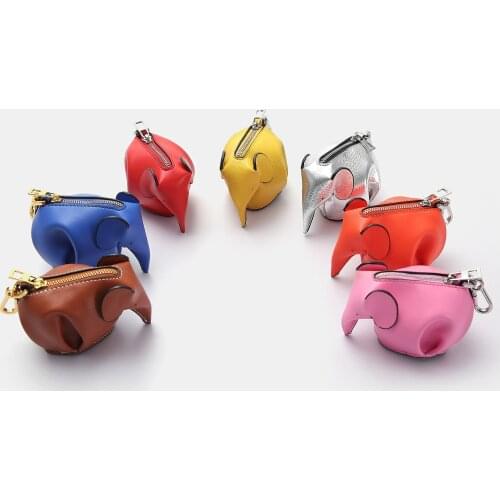 Girl Cute New Animal Ornament Small Wallet Mini Leather Elephant Coin Purse Keychain Charm Fashion Simplicity Casual Hot Sale