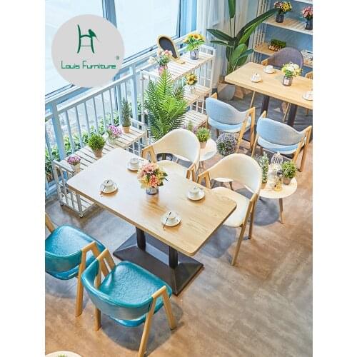 Louis Fashion Cafe Furniture Sets Coffee Shop Milk Tea Shop Dessert Shop