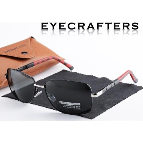 Eyecrafters Designer HD Polarized Sunglasses Mens Driving Metal Alloy Sunglasses Fashion UV400 Eyewear 8726