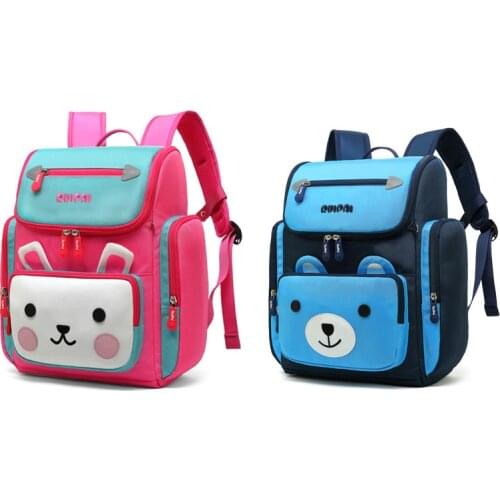 New Fashion Cartoon Schoolbags Backpack For Girls Boys Bear Bunny Design Children Orthopedic Backpack Mochila Infantil Grade 1-4