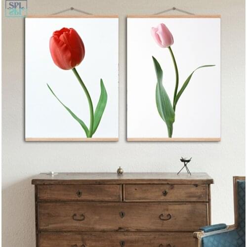 SPLSPL Nordic Landscape Decoration Picture Tulip Flower HD Print Canvas Art Wall Poster and Painting for Bedroom