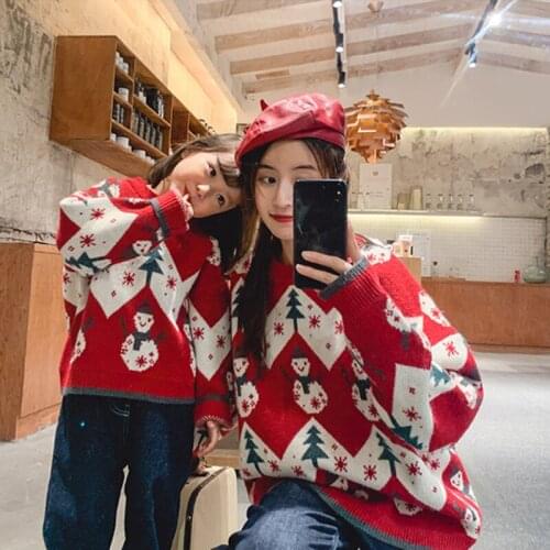 Girls Sweater Kids Coat Outwear 2021 Christmas Plus Velvet Thicken Warm Winter Autumn Knitting Tops Cotton Pullover Childrens C