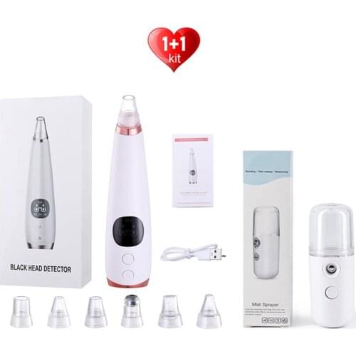 Blackheads Remove + USB Rechargeable Facial Steamer to Remove Blackheads and Acne Vacuum Electric Facial Cleansing Skin Care