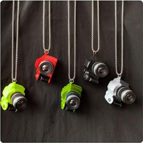 Punk Vintage Cool Necklace Mini Camera Fashion Electric Flash Long Chain Creative Pendant Necklace Fashion Jewelry