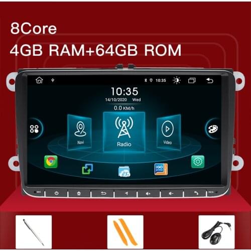 1 Din Android 11 Car GPS Navigation For VW Passat B6 amarok volkswagen Skoda Octavia 2 superbseat leon golf 5 6 Multimedia Radio