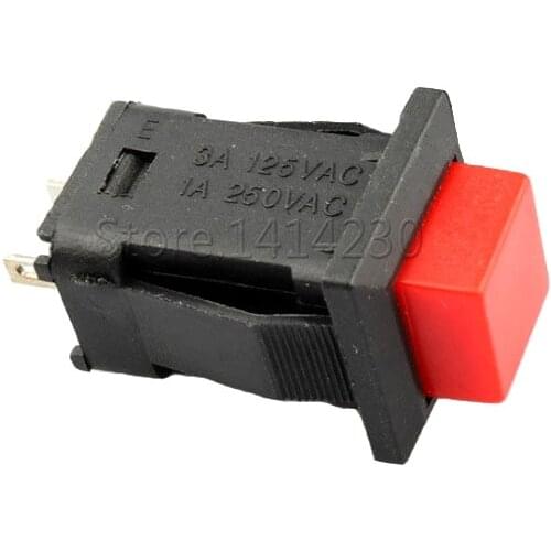 10PCS DS-429 14mm Momentary Square Push Button Switch 1A/250VAC 3A 125V DS429B Red Reset/No Lock