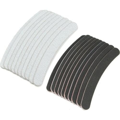 10PCS/Lot Professional Slim Sandpaper Nail Files Nail File For Manicure Banan Black & Grey Zebra 100/180 Grit Emery Board, ERYTR