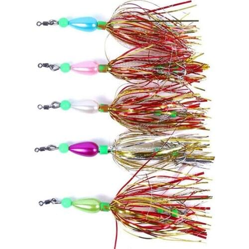 2pcs/set Fishing Lures Rigs Glow Squid Jig Bait Hooks With Swivel Snap Night-luminous Squid / Octopus Fishing Lure Accessiores