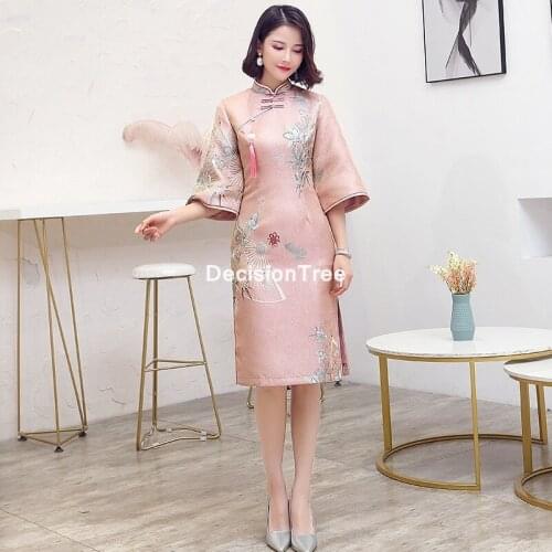 2021 chinese dress chinese traditional women qipao elegant cheongsam lady wedding bridesmaid dress sexy vestidos cheongsam dress