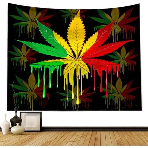 3D Print Maple Leaf Polyster Tapestry Wall Hanging Art Tapiz Decoration for Home Living Bedroom Tapestries 150*130CM