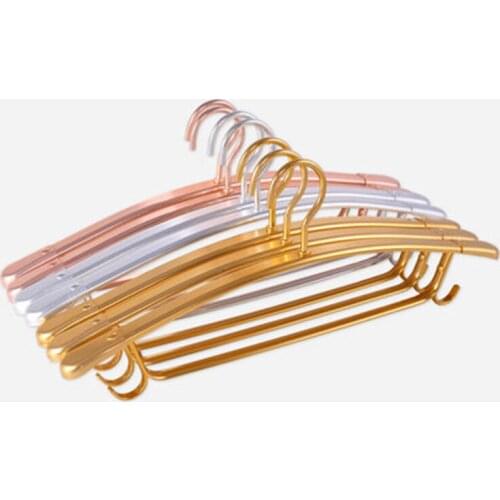 5 pcs/lot Adults Metal Suit Hanger Seamless Aluminium Alloy Clothes Hangers Coat Hanging Household Closet Space Saving