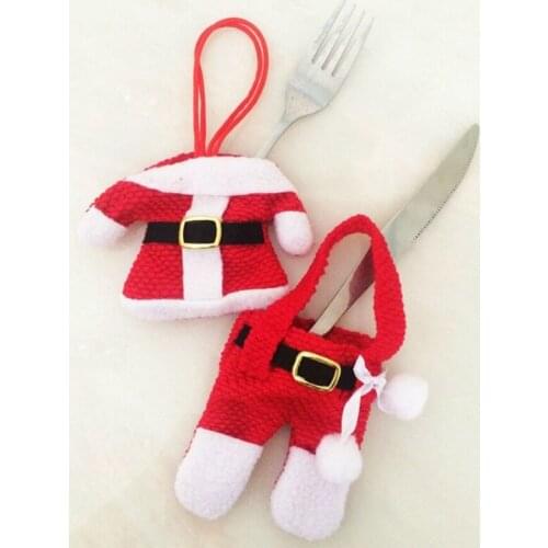 6pcs/lot 2019 Christmas Decor Silverware Holder Xmas Tree Santa Ornaments Christmas Decoration For Home New Year Navidad