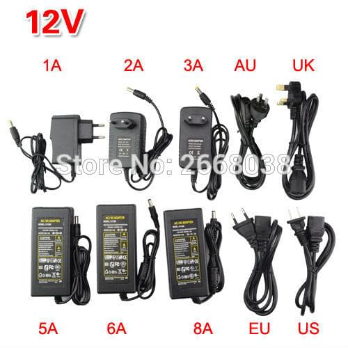 1A 2A 3A 5A Power Adapter for Led Strip 12W 24W 36W 60W DC 12V Voltage Transformer with EU US UK AU Plug Power Supply Led Driver