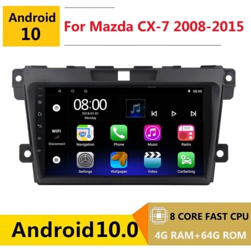 2 din 8 core android 10 car radio auto stereo for Mazda CX-7 CX7 CX 7 2008 2009 2010 2015 navigation GPS DVD Multimedia Player