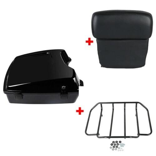 Motorcycle Vivid Black 5.5" Razor Tour Pack Trunk Top Rack For Harley Touring Electra Glide Road Glide Road King Street 97-13