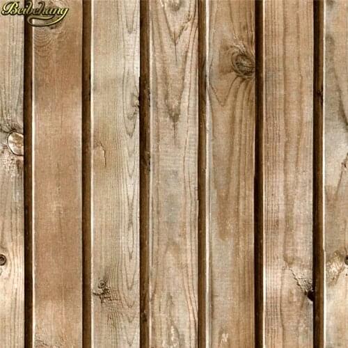 Beibehang 3d solid wood texture imitation wood grain wallpaper log color vintage wood plank ceiling attic papel de parede