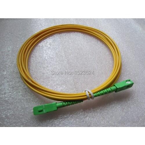 Free Shipping 10pcs/lot PVC SM Simplex 3mm 1 Meter 9/125 SC/APC to SC/APC Fiber Optic Jumper Cable Fiber Optic Patch Cord