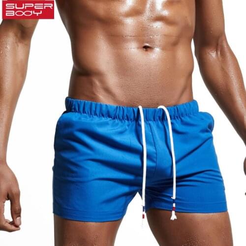 Superbody Brand Mens Solid Color Household Shorts Mens Summer Beach Casual Shorts