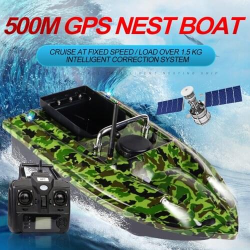 500M Wireless GPS Carp Fishing Fishfinder Assist Boat Auto Return Bait Boat Dual Motor Fish Finder Ship With LED Night Light