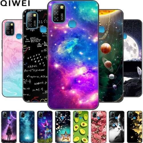 For Infinix Hot 10 Lite Case Black Bumper Silicone Soft TPU Phone Cover for Infinix Smart 5 Cases 6.6'' for Hot 10Lite Coque