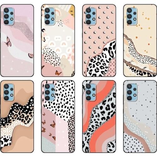 Black tpu Case For Samsung galaxy A32 A42 A52 A72 4g 5g S21 PLUS ultra back cover retro wallpaper
