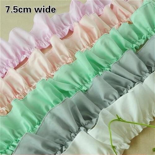 Color Single Layer Cotton Pull Wrinkle Leaf Lace Fabric DIY Doll Baby Children Clothing Accessories Cuff Skirt Swing Trim Renda