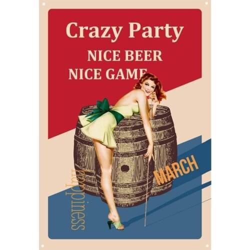 Design Beer Tin Metal Signs Wall Art | Thick Tinplate Print Poster Wall Decoration for Bar