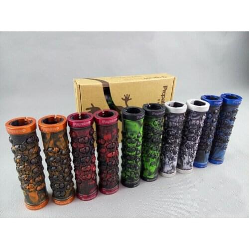 MTB Folding Bike Fixed Gear Skull Handlebar Grip TPR Rubber Double Lock-on Grips