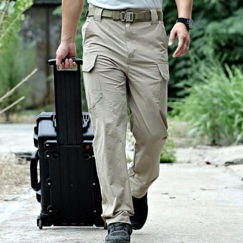 Spring Summer Male Military Tactic Pants Outdoors Camping Work Pocket Overalls Thin Section Camouflage Special Army Men Trousers