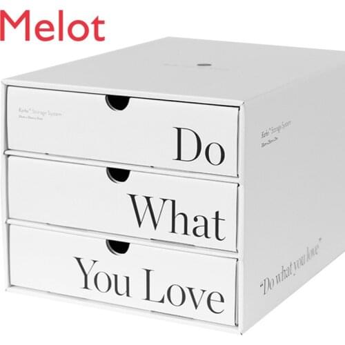 Modern Minimalist Chest of Drawer Storage Box Document Storage Creative Personality Three-Layer Desktop Storage Box