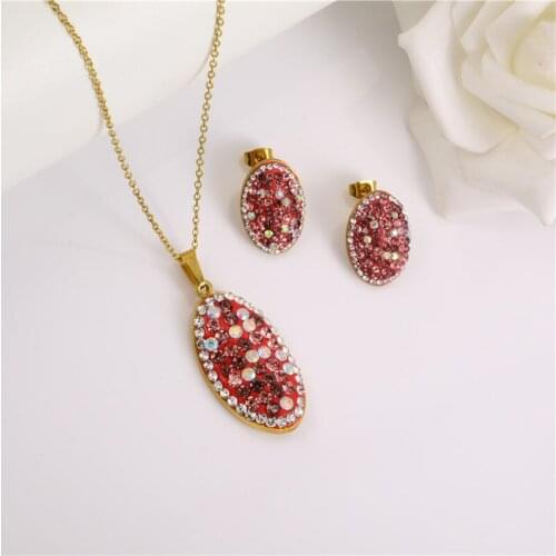 OUFEI Stainless Steel Jewelry Set Necklace Earring Set Of Earrings For Women Fashion Jewellery Accessories free shipping