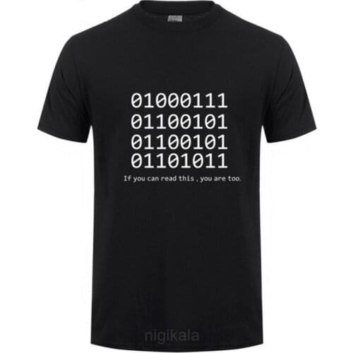 Cool Ctom Tshirt Mens T Shirt Computer Binary Password Printed Geek Answer Casual Loose Handsome Cotton Shirts