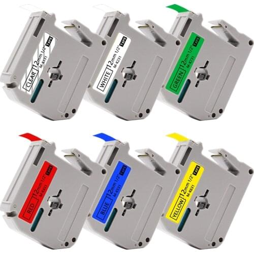 UniPlus Compatible Brother MK 231 MK-231 MK 231 Label Tapes 12mm Black on White Sticker for PT-80 PT-70 Label Maker Printer Tape