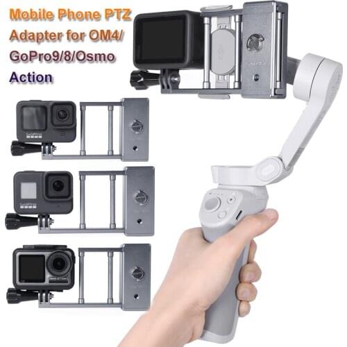 Mobile Phone PTZ Adapter for OM4/OSMO Mobile 3 Universal Sports Camera Adapter for GoPro9/8/Osmo Action Camera Accessories